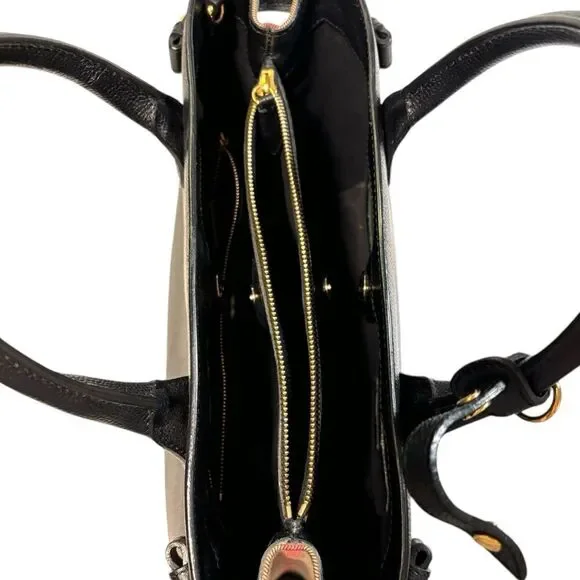 Burberry Women's Medium Leather And House Check Print Black Banner Bag - Picture 10 of 11